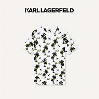 Karl Lagerfeld卡尔拉格斐轻奢老佛爷男装 24夏款KARL满印沙滩风短袖T恤 本白 50