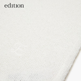 edition【精英衣橱系列】2024夏设计感小众V领棉麻针织上衣 漂白色 M/165