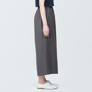 無印良品 MUJI（無印良品 ）女式 麻 喇叭裤 裤子女款夏季款休闲裤阔腿裤长裤 BEG21C4S 炭灰色 L (165/70A)