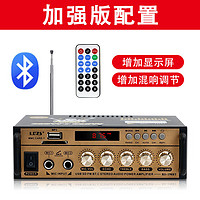 LDZS 蓝牙功放机家用大功率迷你小型功放器220V12伏车载插卡FM收音功放 198显示屏+混响调节