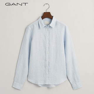 GANT甘特2024春季女士休闲通勤亚麻长袖衬衫|4300277 455浅蓝色 38