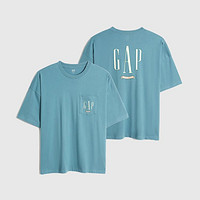 Gap 盖璞 男女装美式复古LOGO字母纯棉亲肤短袖T恤809022夏运动上衣潮