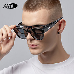 AHT 偏光墨鏡套鏡近視太陽鏡套鏡司機駕駛鏡大框男女近視墨鏡 方框C1黑色