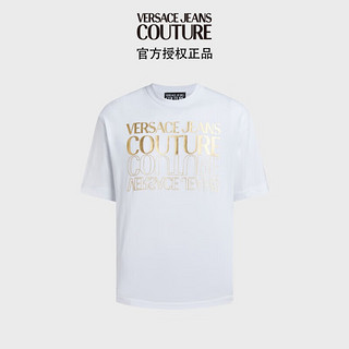 VERSACE 范思哲 Jeans Couture男装24春夏男士LOGO印花短袖T恤 白色 XXL