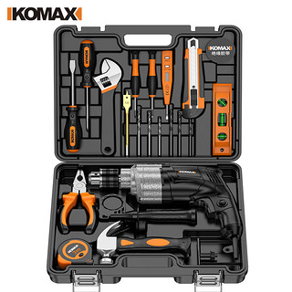 Komax 科麦斯 冲击钻多功能手电钻工具箱套装家用电动螺丝刀220V电钻打孔大功率