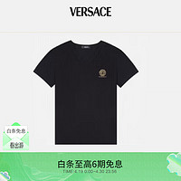 VERSACE 范思哲 男装美杜莎V领修身T恤黑色4  礼物