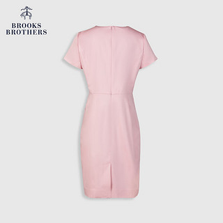 布克兄弟（BrooksBrothers）女士24春夏新棉气质圆领收腰简约连衣裙 B655-粉色 10