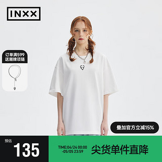 英克斯（inxx）APYD 潮牌基础简约多色短袖T恤休闲宽松APE2010712 本白 L