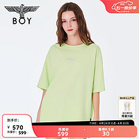 BOY LONDON24春夏男女同款短袖字母洋甘菊印花小清新T恤N01076 绿色 M