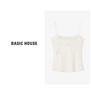 百家好（Basic House）吊带女背心打底白色风感波粒-B0624H5V432 黑色 XL110-125斤