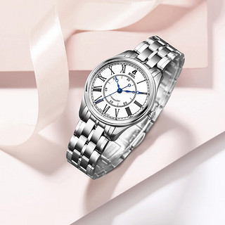 依波路（ERNEST BOREL）依波路 瑞士名表 复古系列女士腕表钢带自动机械手表