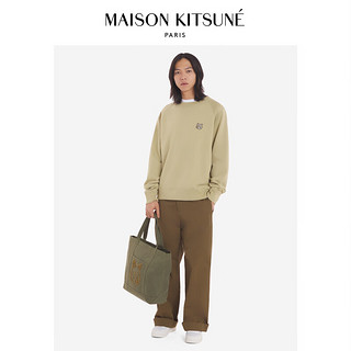 Maison Kitsune 男女同款 SS24春夏大胆玩色狐狸纯色套头卫衣 P357【卡其色】 M