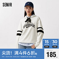 Semir 森马 卫衣女字母印花宽松连帽2024春季时尚个性101124116045