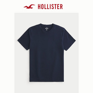 HOLLISTER 24春夏新款情侣美式修身圆领短袖T恤男女装348888-1 海军蓝色 XS (170/84A)