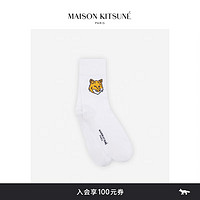 Maison Kitsune【魏大勋同款】SS24春夏经典狐狸头休闲长袜 P100【白色】-老批次 40/45