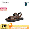 TEENMIX 天美意 商场同款沙滩鞋舒适后空男凉鞋3JI01BL3 棕色 39