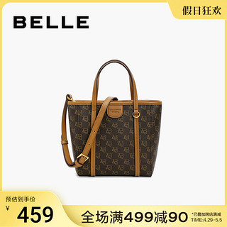 BeLLE 百丽 包包女2024新款复古老花通勤单肩包斜挎包手提托特包X6998BX4