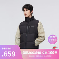 波司登冬羽绒马甲男90绒加厚立领时尚百搭户外露营外套B30145207 黑色 190/104A