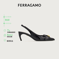 菲拉格慕（Ferragamo）女士黑色蝴蝶结露跟鞋 0769333_1D _ 55/36 