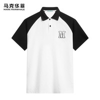 马克华菲【立体提花】短袖T恤男2024春夏刺绣休闲百搭潮流宽松POLOT恤 803本白 XL