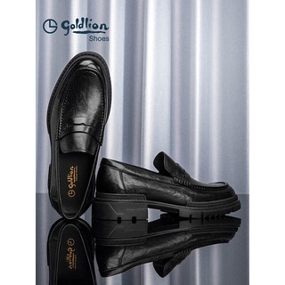 金利来（goldlion）男鞋乐福鞋时尚耐磨皮鞋舒适套脚商务休闲鞋G521330023AAA黑色40