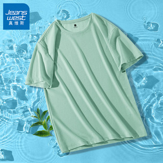  JEANSWEST/真维斯 速干 男士T恤  水绿#ZS纯色 L