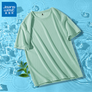  JEANSWEST/真维斯 速干 男士T恤  水绿#ZS纯色 L