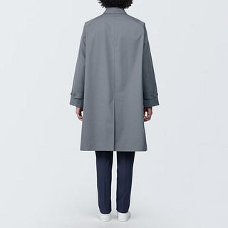 MUJI 無印良品 无印良品（MUJI）男式 不易沾水立领大衣 风衣外套男中长款AD0URC4S 中灰色 XL (180/104A)