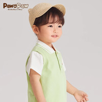 PawinPaw卡通小熊童装2024年夏季男宝撞色POLO衫翻领短袖T恤 Green浅绿色/41 090