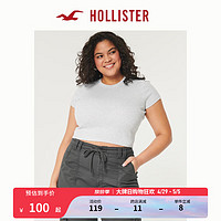 HOLLISTER24春夏美式风棉质圆领短袖短款 T 恤 女 KI339-3538 浅麻灰色 S (165/88A)