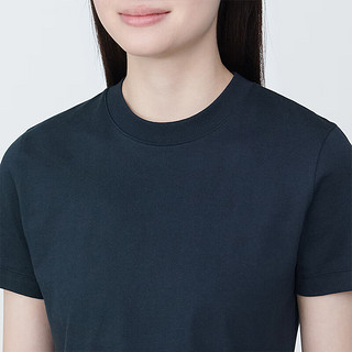 无印良品（MUJI） 女式 防紫外线凉感 短款 短袖T恤  上衣打底衫女款内搭夏季防晒 藏青色 XS 150/76A