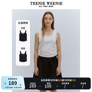 Teenie Weenie小熊2024年夏季正背两穿吊带背心内搭外穿T恤女 象牙白 165
