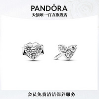 PANDORA 潘多拉 [520礼物]Pandora潘多拉爱心三重奏耳钉心形蝴蝶背托高级简约精致