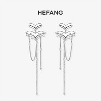 HEFANG Jewelry 何方珠宝 HEFANG何方桃花虎流苏耳环小众设计时尚爱心长吊坠耳钉耳饰女ds