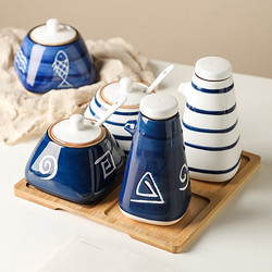 BINGER 宾格 日式陶瓷调味罐调料器皿盐糖罐子创意厨房三件套调料瓶高温佐料盒