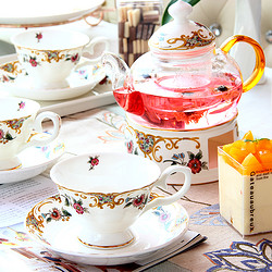 品来运 花茶茶具套装家用下午茶整套陶瓷茶具欧式咖啡具套装茶杯简约