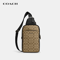 COACH 蔻驰 男士经典老花斜挎包卡其色CO910QBKHA