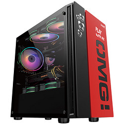 i FOR GAME 游戲悍將 OMG-MATX黑色 Micro中小板臺式機電腦機箱（支持長顯卡/240水冷/鋼化玻璃側透/磁吸防塵網） M-ATX黑紅色