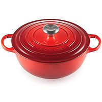 酷彩（Le Creuset） 德国铸铁黑珐琅煎锅炒锅烹炸多功汤锅炖锅妈咪锅 樱桃红 26cm 26cm