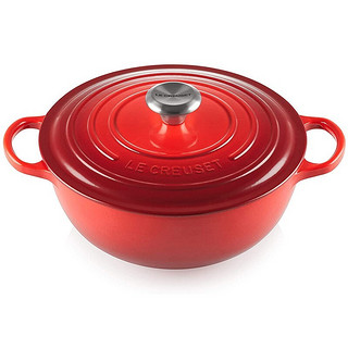 酷彩（Le Creuset） 德国铸铁黑珐琅煎锅炒锅烹炸多功汤锅炖锅妈咪锅 樱桃红 26cm 26cm