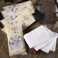 100包餐饮酒店用一次性湿毛巾餐巾现货可定制包装印湿纸巾独立