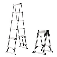 梯子哥 3.0米家用人字梯不锈钢伸缩工程梯折叠安全扶梯 GZC03