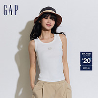 Gap 盖璞 女装2024夏季新款罗纹弹力圆领背心舒适修身无袖上衣429372