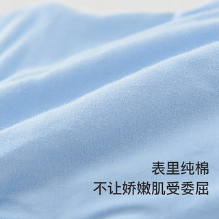 童泰秋冬0-3个月新生儿婴儿宝宝棉衣居家夹棉半背衣2件装 蓝色 59cm