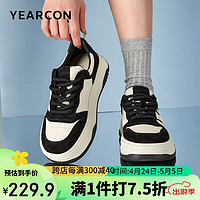 YEARCON 意尔康 女单大头面包鞋女复古板鞋女百搭学生板鞋 29160W 米黑 37