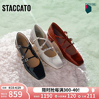 STACCATO 思加图 2024春季爱丽丝玛丽珍鞋单鞋女鞋EUE04AQ4 千金黑（宽版） 36