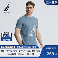 NAUTICA 诺帝卡 男装夏季简约棉质舒适透气短袖圆领T恤TO2202