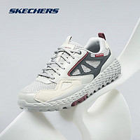 SKECHERS 斯凯奇 运动休闲鞋复古拼接绑带怪兽鞋低帮柔软机能鞋男士轻便缓震运动鞋 LTGY浅灰色