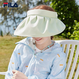 FILA【抗紫外线UPF50+】斐乐儿童帽子2024夏季女小童空顶帽防晒帽 浅芽绿-LG S