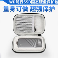 京佳适用WD西部数据固态移动硬盘收纳包 西数随行款SSD硬盘包保护套 外黑内灰款